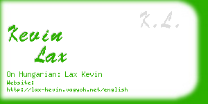 kevin lax business card